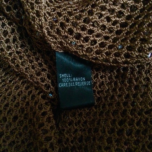 NWOT Carmen Marc Valvo Collection Cardi Style Beaded Mesh Jacket - Picture 8 of 9